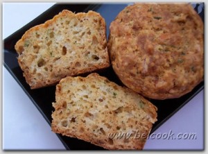 маффины с укропом и сыром фета разрез